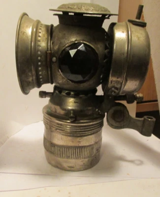 antique bike oil lamp light Badger Brass mfg co Kenosha,Wis=Solar -bicycle lite - Image 1 of 4