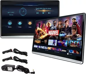 Confezione da 2 lettori video poggiatesta auto 13,3 pollici con WiFi, Android 10,0, 4K, 32 GB - Foto 1 di 9