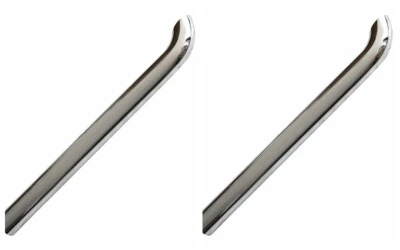 Par de punta de tubo de pila curva OD cromada 4" X 36" Freightliner Kenworth Peterbilt Foto 1 de 4