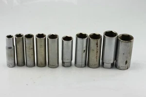 Craftsman USA 3/8" Drive 6 point Deep Well 10 Piece SAE Socket Set 3/8-7/8" USA - Bild 1 von 4