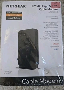 NETGEAR CM500 Cable Modem with Power Supply DOCSIS 3.0 / 16x4 680 Mbps. 10 - Picture 1 of 4