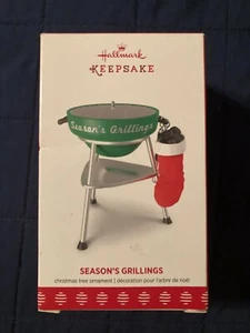 NEW HALLMARK 2017 Season's Grillings Ornament BBQ Stocking Coal Barbecue - Picture 1 of 3