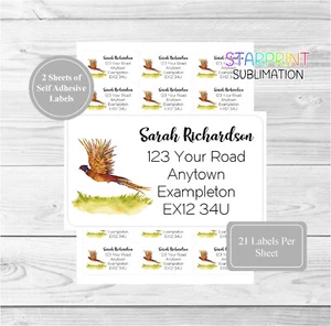 Personalisierte Adressetiketten Fasan, 42 individuelle selbstklebende Retourenaufkleber - Bild 1 von 1