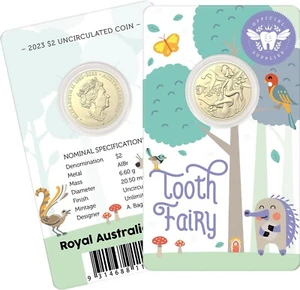 2023 $2 Tooth Fairy Uncirculated Coin in Card - Picture 1 of 3