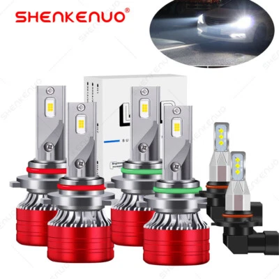 For GMC Sierra 1500 2500 HD 3500 2001-2005 2006 White LED Headlight + Fog Bulbs - Изображение 1 из 4