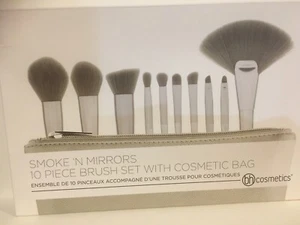 BH COSMETICS Smoke 'n Mirrors 10 Piece Metalized Brush Set with Bag New - Picture 1 of 5