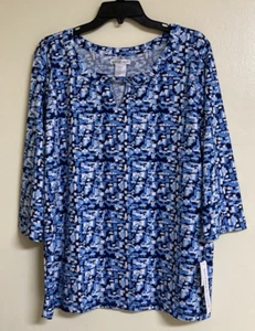 Blusa pulóver para mujer Hasting & Smith talla L manga 3/4 cuello redondo nueva con etiquetas - Imagen 1 de 15
