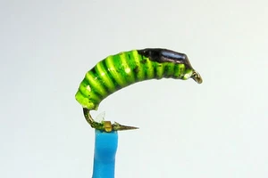 1 x Mouche peche nymphe Gammare CERAMIQUE vert H12/14/16 plomb peint ceramic - Photo 1/1