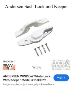 Andersen Sash Lock & Keeper White 400 Series TW tilt & 200 Narroline- 1630029 - Picture 1 of 5