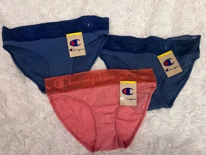 CHAMPION Women's Wide Lace Logo Waistband Bikini Panty Small NEW 3PACK - Picture 1 of 6