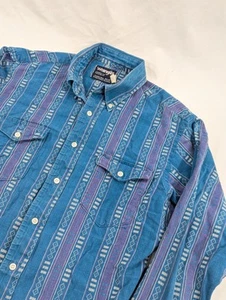 Wrangler Vintage 15 1/2 x 34 Western Shirt Extra Long Tails Cotton Rodeo Aztec - Picture 1 of 8