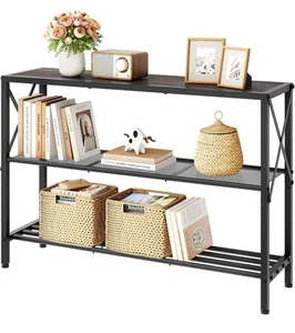 Hoctieon Industrial Console Table 3 Tier Entryway Table Hallway Table Narrow Sof - Picture 1 of 9