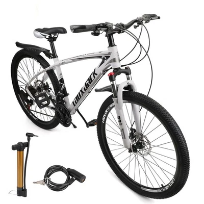 27.5" Wheels Unisex Adults Mountain 21 Speed Bikes Bicycle+Bike Lock+Air Pump US - Image 1 of 4