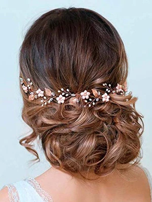  Diademas de flores para enredaderas de cabello de novia tocado de cristal oro rosa nupcial Foto 1 de 4