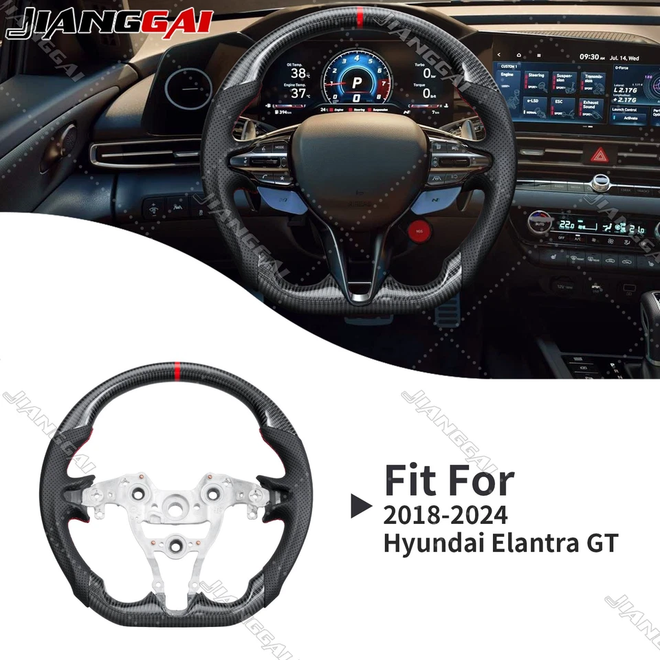 Real Carbon Fiber Sport Steering Wheel for Hyundai Elantra N 2022-2025 - Image 1 of 4