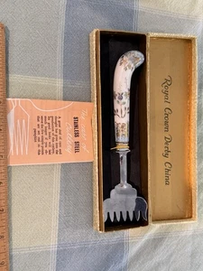 Royal Crown Derby Aynsley Porzellan Gabel mit Box - Bild 1 von 9