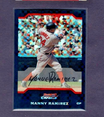 2004 BOWMAN CHROME XFRACTOR PARALLEL #7 MANNY RAMIREZ RED SOX CENTERED SP #/172 - Image 1 of 2