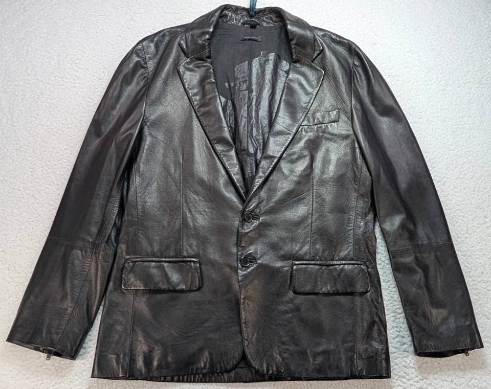 Chaqueta de Cuero Inglesa Sucia Juicy Couture De Colección Para Hombre Grande Negra Estilo Blazer Foto 1 de 4