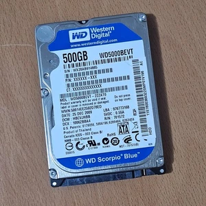 wd laptop hard drive 500Gb sata 2.5 *free postage* 100% working tested - Afbeelding 1 van 2