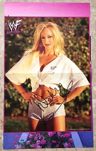 WWF 1998 Titan Sports DEBRA SIGNED Original Pinup Poster Foldout 9x16 WWE - Picture 1 of 3