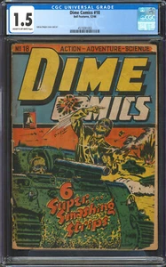 Dime Comics #18 CGC 1.5 | Características de campana 1944 | Cubierta de tanque de guerra Adrian Dingle | - Imagen 1 de 2