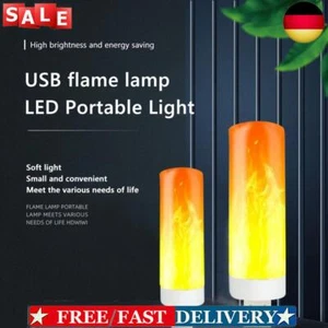 LED Flame Effect Candle Lamp 5V USB Atmosphere Light for Camping Lighting (1Pc) - Afbeelding 1 van 8