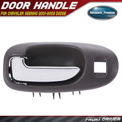 前左灰褐色和铬合金内门把手适用于克莱斯勒 Sebring 01-06 道奇 — 第 1/4 张图片
