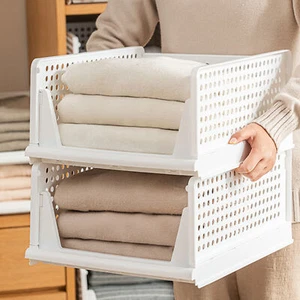 Stackable Wardrobe Storage DIY Hanging Closet Organizer Clothes Shelf Rack AU - Picture 1 of 15