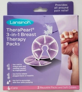 Lansinoh TheraPearl Breast Therapy Packs 2 Reusable Packs & Soft Covers New - Picture 1 of 9