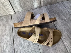 Sandali Birkenstock Franca morbidi plantare pelle nabuk sandcastle US10 - Foto 1 di 9