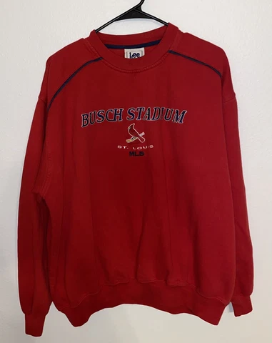 Lee Sport MLB St Louis Cardinals Busch Stadium Baseball Pullover Sweater Red L Cover