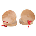1 Pair Of Wooden Castanets Kids Education Finger Clappers Percussion Musica EOB
