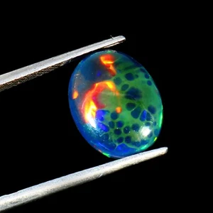 Natural Welo Fire Honeycomb pattern Ethiopian Opal Oval Cabochon Size 13x10x4mm - Picture 1 of 6