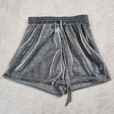 Pantalones Cortos Mujer Plateados Malla Metálica Brillante Elástico Cordón Estilo Retro Grande Foto 1 de 4