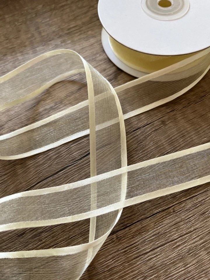 7/8" Satin Edge Organza Sheer Ribbon Assorted Many Colors Spool 25 yd - Image 1 of 1