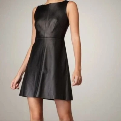 Vestido Ali Ro Swingy Negro 100% Cuero Calce y Acampanado $780 Talla 6 Foto 1 de 4