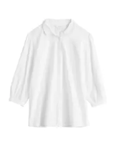Ex Seasalt Women’s ¾ Sleeve Hope Cotton Blouse in Brill White Coteeg - Picture 1 of 5