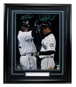 Foto firmada por Ken Griffey Jr/Ichiro Suzuki 16x20 Marineros enmarcada Beckett 191306 - Imagen 1 de 4