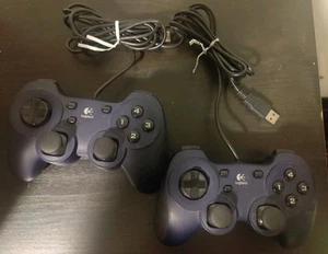 2-Logitech Dual Action G-UD8 PC Wired Controller Gamepad Dark Blue - Picture 1 of 4