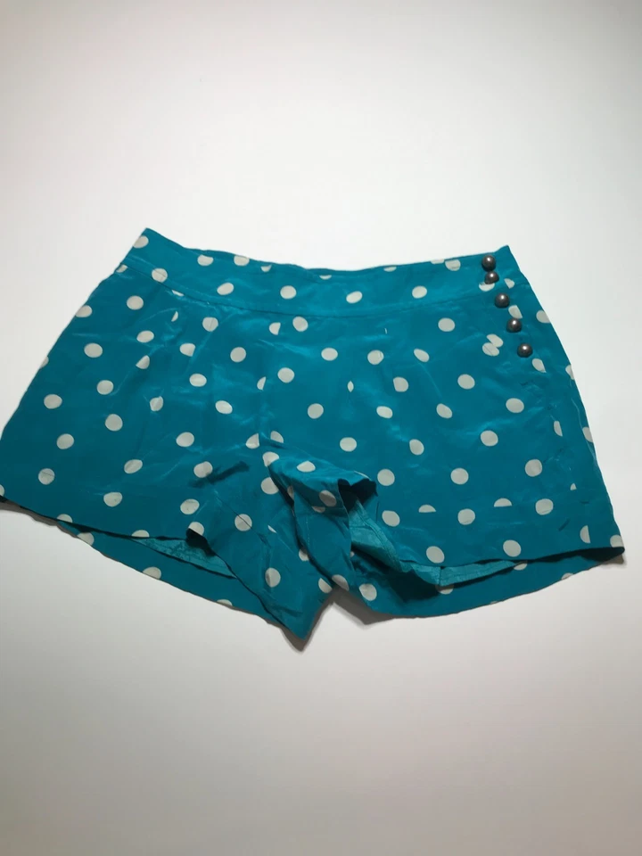 Shorts Plenty by Tracy Reese Feminino 6 Bolinhas Azul 100% Seda Forrado Leve - Imagem 1 de 4