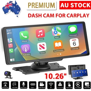 10.26" 4K Wireless Touch Dash Camera for CarPlay Android Dual Recorder 1080P HD - Picture 1 of 12