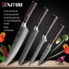 New Best 4 Japanese kitchen knives  Laser Damascus pattern Chef Knifes