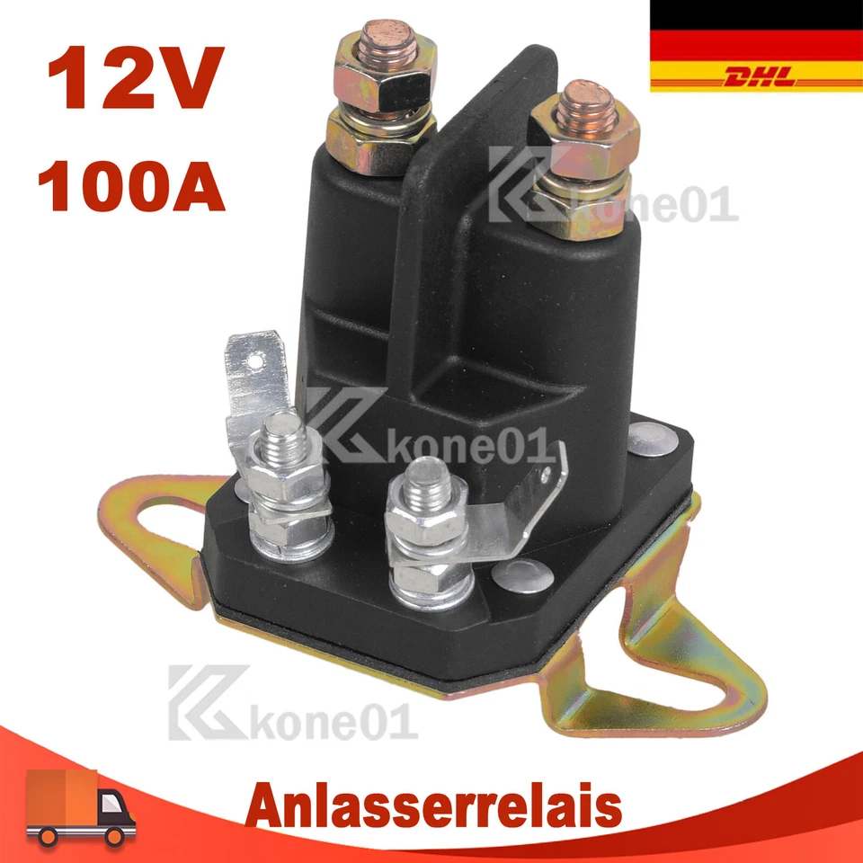 12V 100A Magnetschalter Starterrelais Anlasserrelais Rasenmäher Rasentraktor - Bild 1 von 4