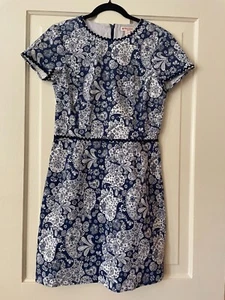 Brooks Brothers Red Fleece Women's Blue and White pencil dress size 8 - Picture 1 of 7