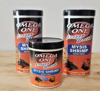 NEW Lot 3 Sealed Omega One Freeze Dried Mysis Shrimp Nutri-treat EXP 04-06-25 Y1 - Image 1 of 3