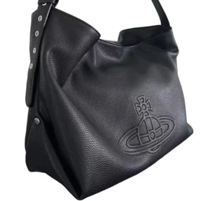 Vivienne Westwood Handbag Tote Bag Black Orb Embossed MINT Outlet item - Picture 1 of 10