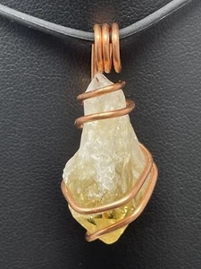 CLEARANCE Citrine Pendant ONLY handmade copper wrapped Wire Quality Durable S25 - Picture 1 of 7