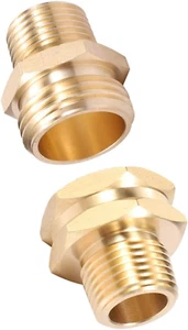 Gartenschlauch Adapter, 3/4"Ght Stecker x 1/2" NPT Stecker mit 3/4"GHT Buchse X - Bild 1 von 12