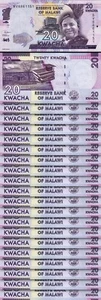 Malawi 20 Kwacha 2019, UNC, 20 Pcs LOT, Consecutive, P-63 New Sign - Picture 1 of 4