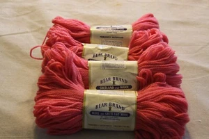 Lote de 4 madejas de lana y lana Shetland marca Bear rosa de 2 onzas hechas en EE. UU. - Imagen 1 de 3